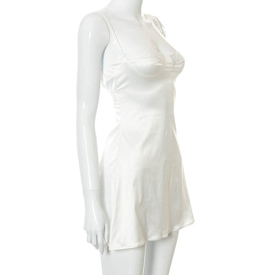 Sweetheart Satin Mini Dress - AMOROUSDRESS