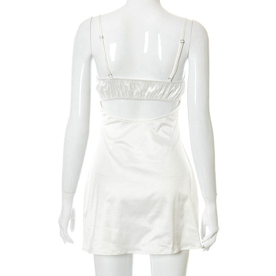 Sweetheart Satin Mini Dress - AMOROUSDRESS