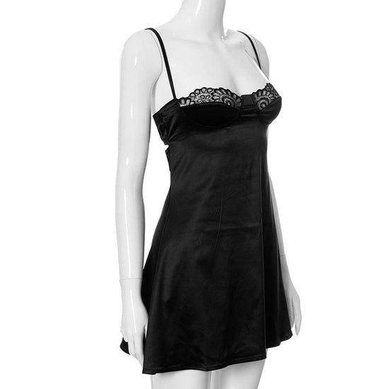 Sweetheart Satin Mini Dress - AMOROUSDRESS