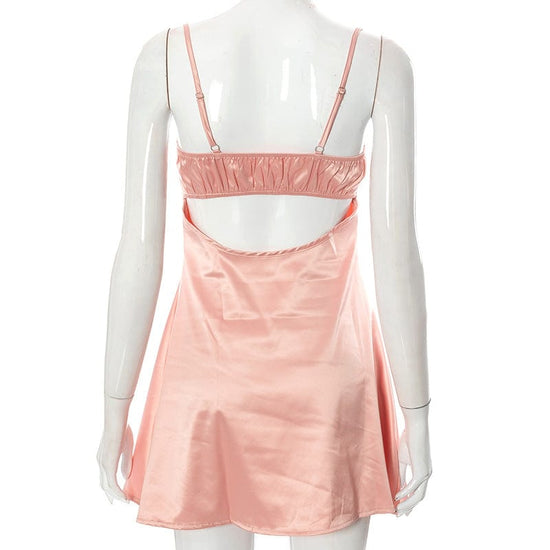 Sweetheart Satin Mini Dress - AMOROUSDRESS