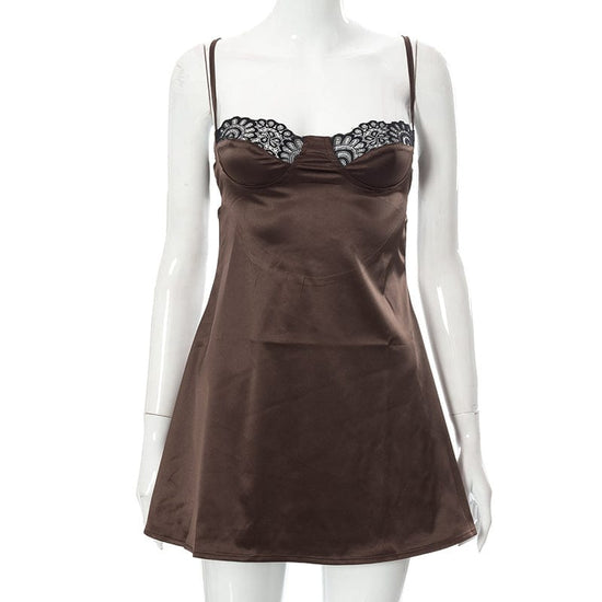 Sweetheart Satin Mini Dress - AMOROUSDRESS