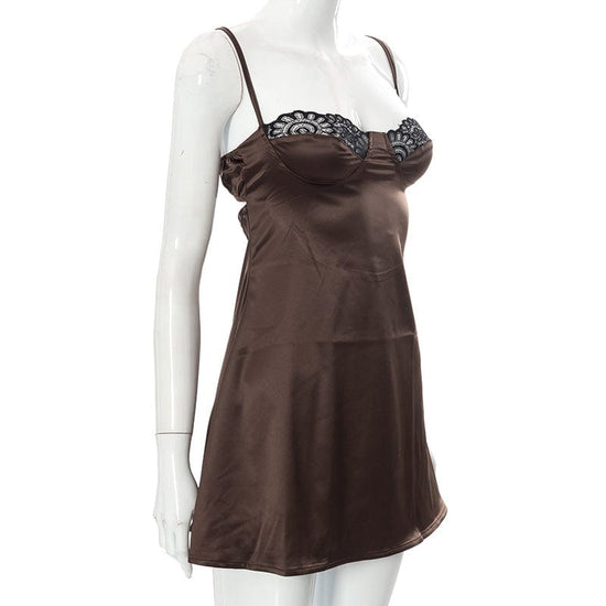 Sweetheart Satin Mini Dress - AMOROUSDRESS