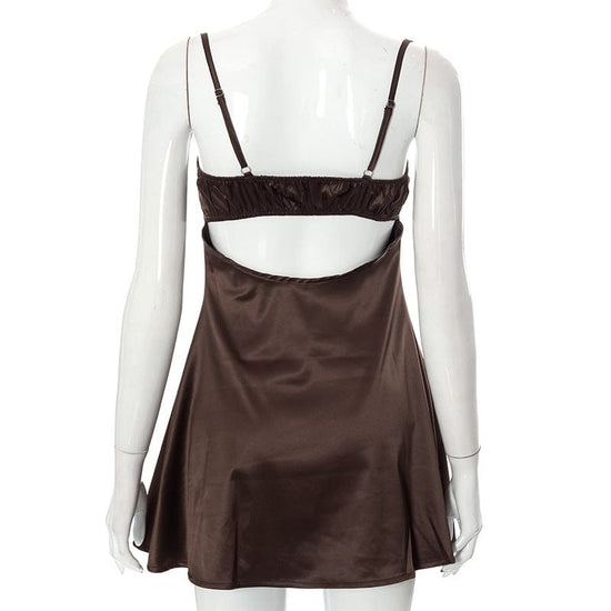 Sweetheart Satin Mini Dress - AMOROUSDRESS