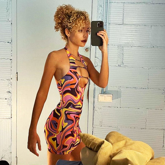 Rebel Halter Mini Dress - AMOROUSDRESS