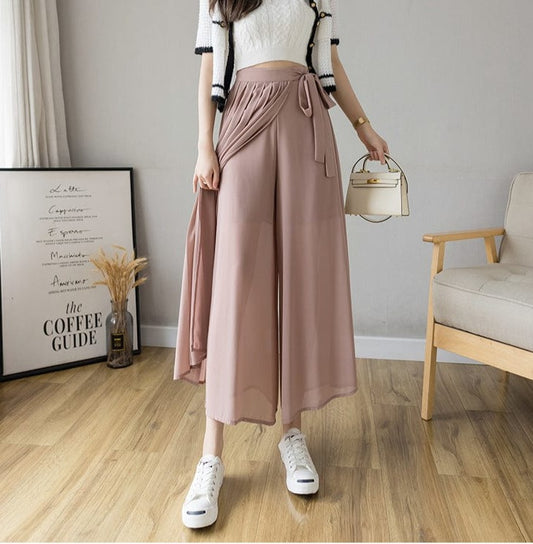 Pleated Wide Leg Pants - AMOROUSDRESS