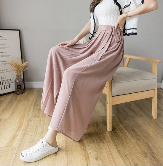 Pleated Wide Leg Pants - AMOROUSDRESS