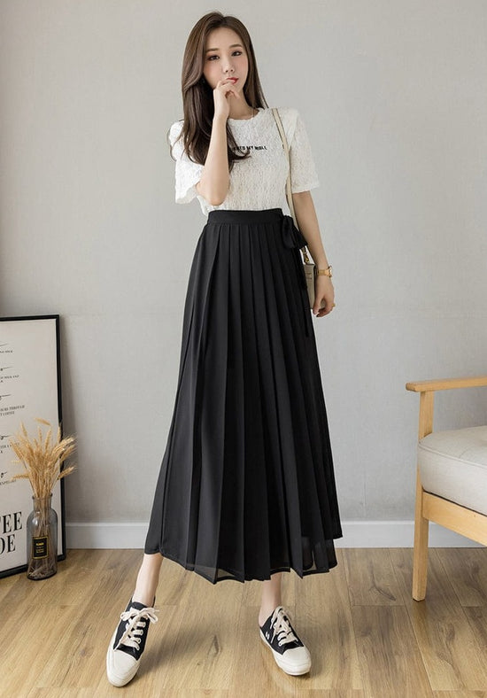 Pleated Wide Leg Pants - AMOROUSDRESS